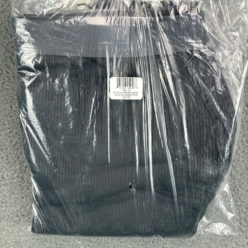 Fruit of the Loom Mens Thermal Bottoms 2-Pack Black Greystone Large 61253250566
